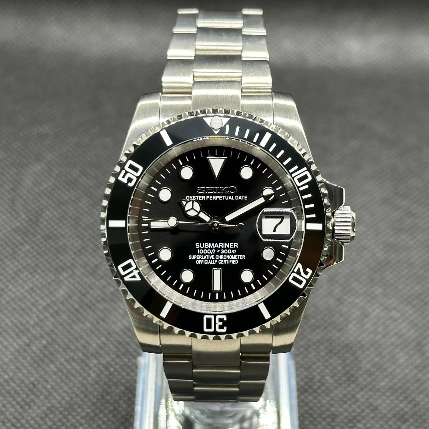 SEIKOMARINER CLASSIC BLACK MEN'S MOD WATCH